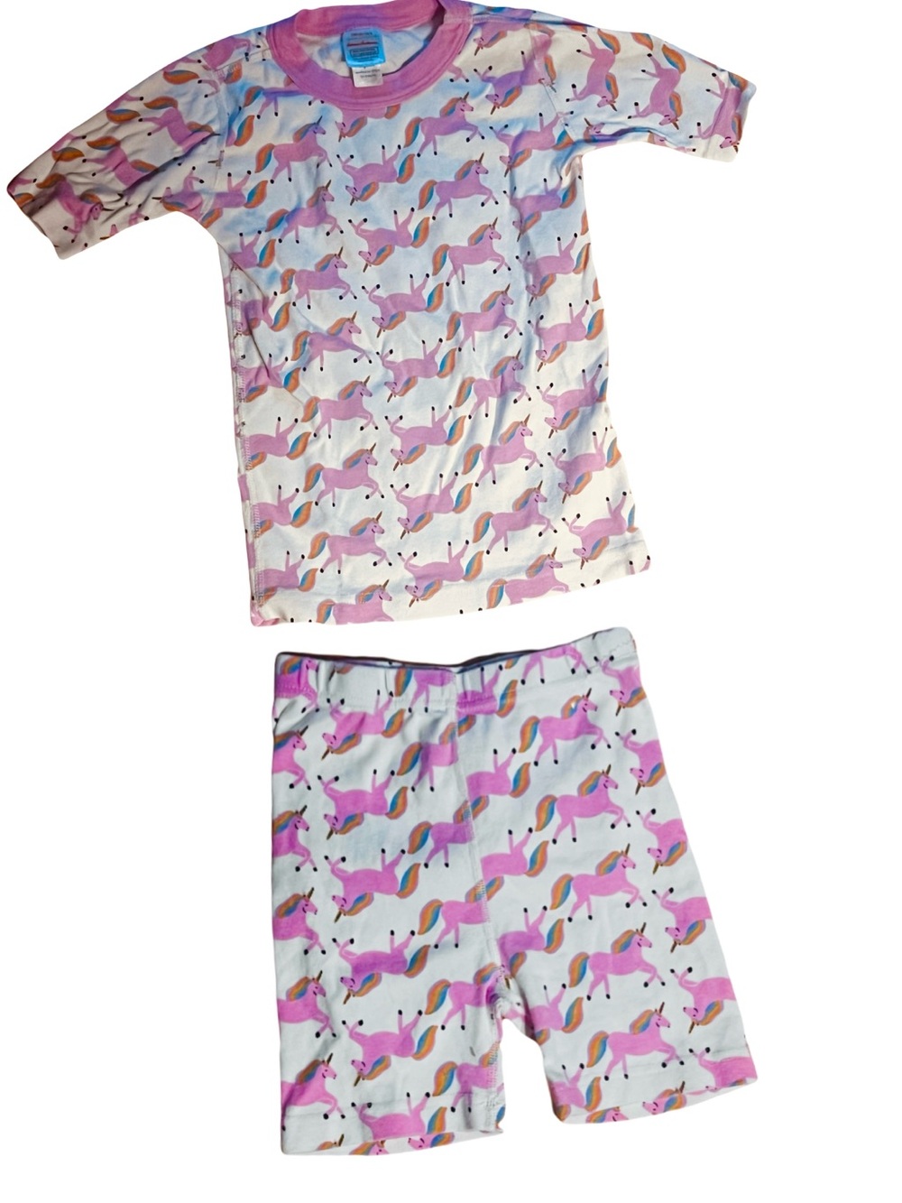 Hanna Andersson Pink & White Unicorn Pajama Set size 130